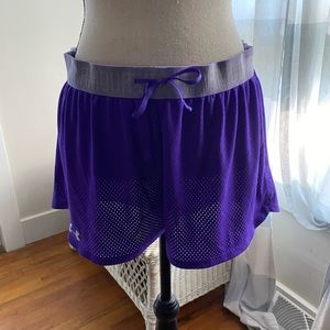 Under Armour women’s shorts, purple mesh